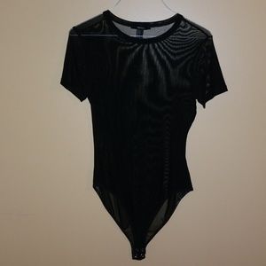 Sheer black net body suit